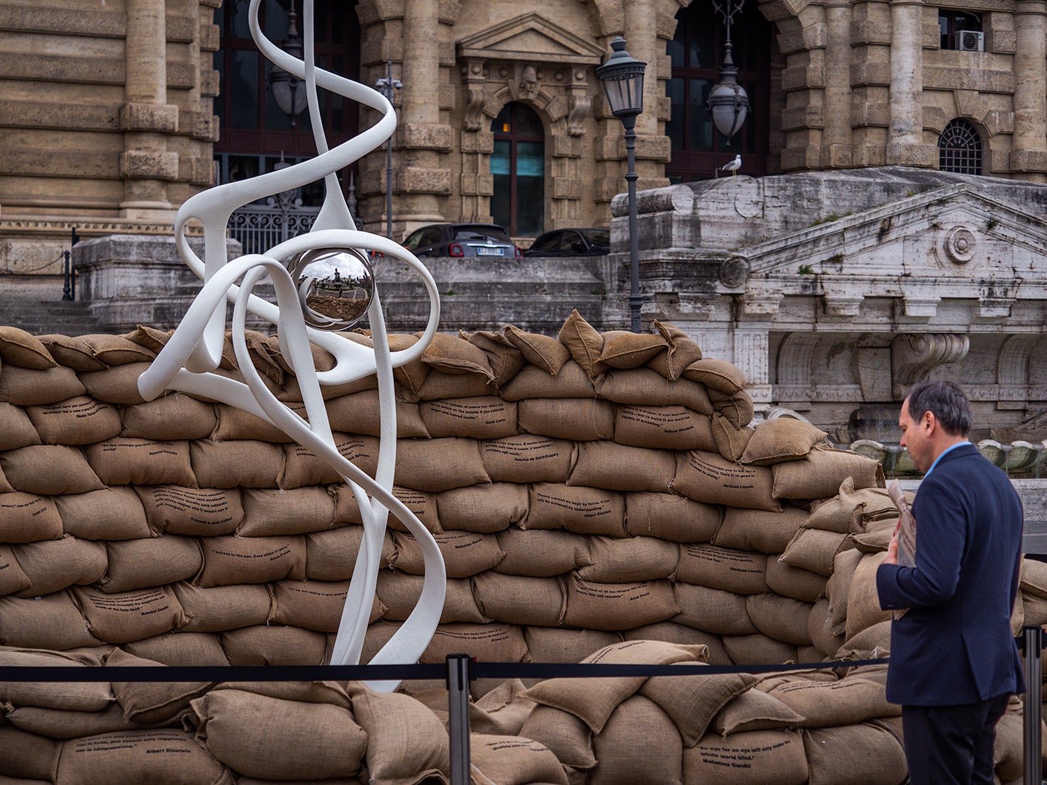 Gianfranco-Meggiato's L’incontro Meeting Symbol of Peace at the Rome Art Installation